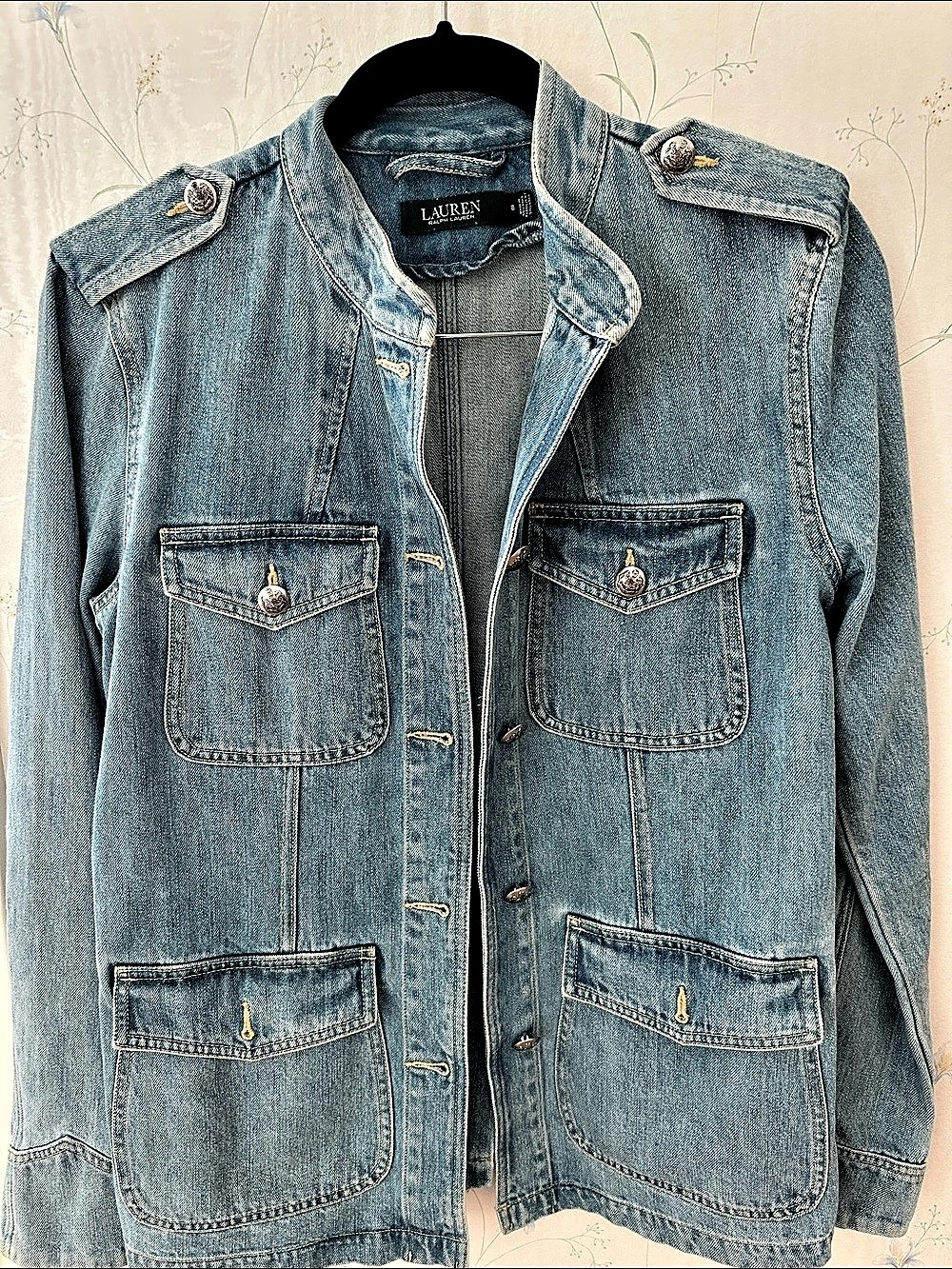 Lauren Ralph Lauren Denim Utility Jacket in Blue Small Like New